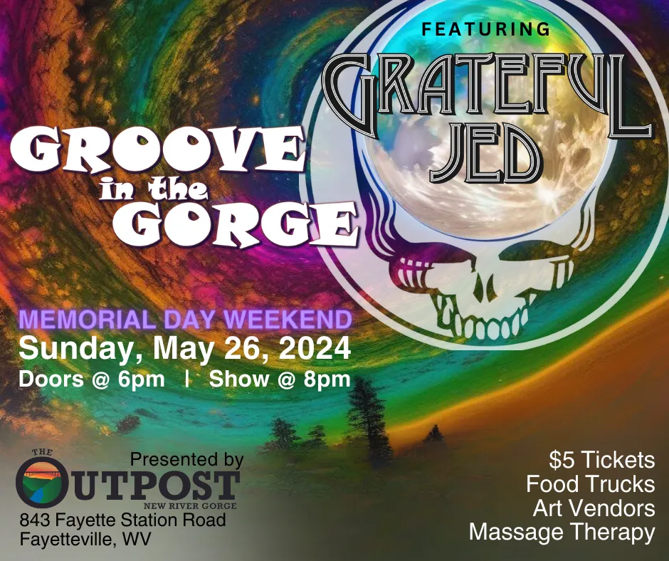 Event poster for Memorial Day Weekend - Grateful Jed