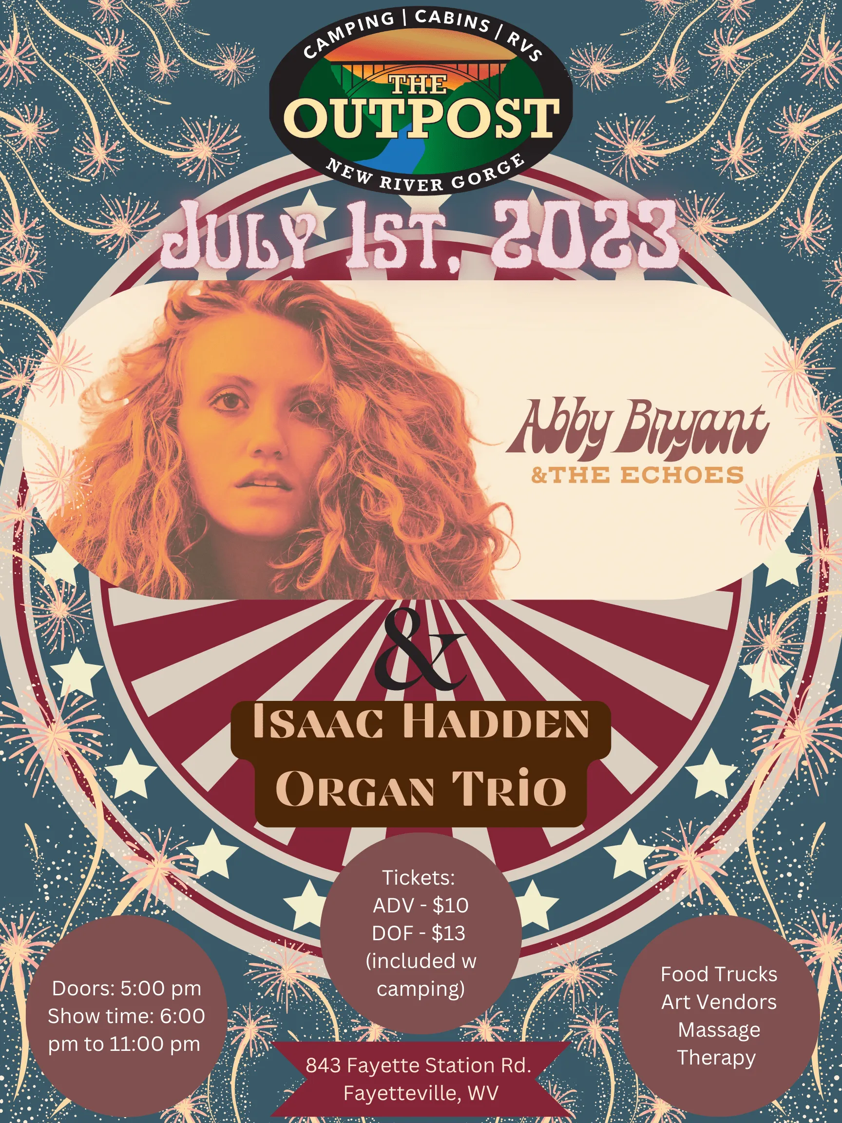 Event poster for Abby Bryant & the Echoes - Groove In The Gorge Music Series