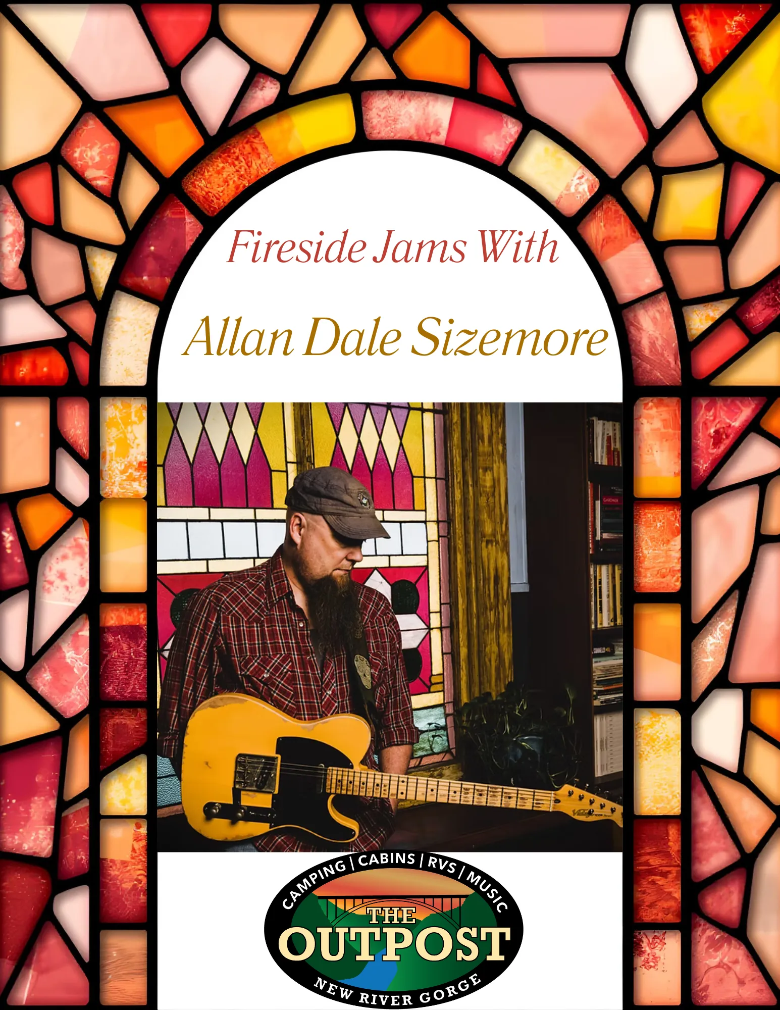 Event poster for Fireside Jam - Allan Dale Sizemore
