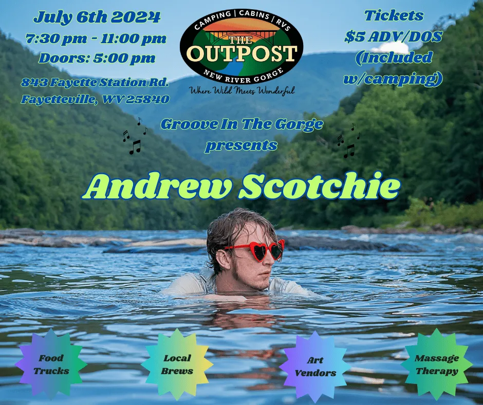 Event poster for Andrew Scotchie