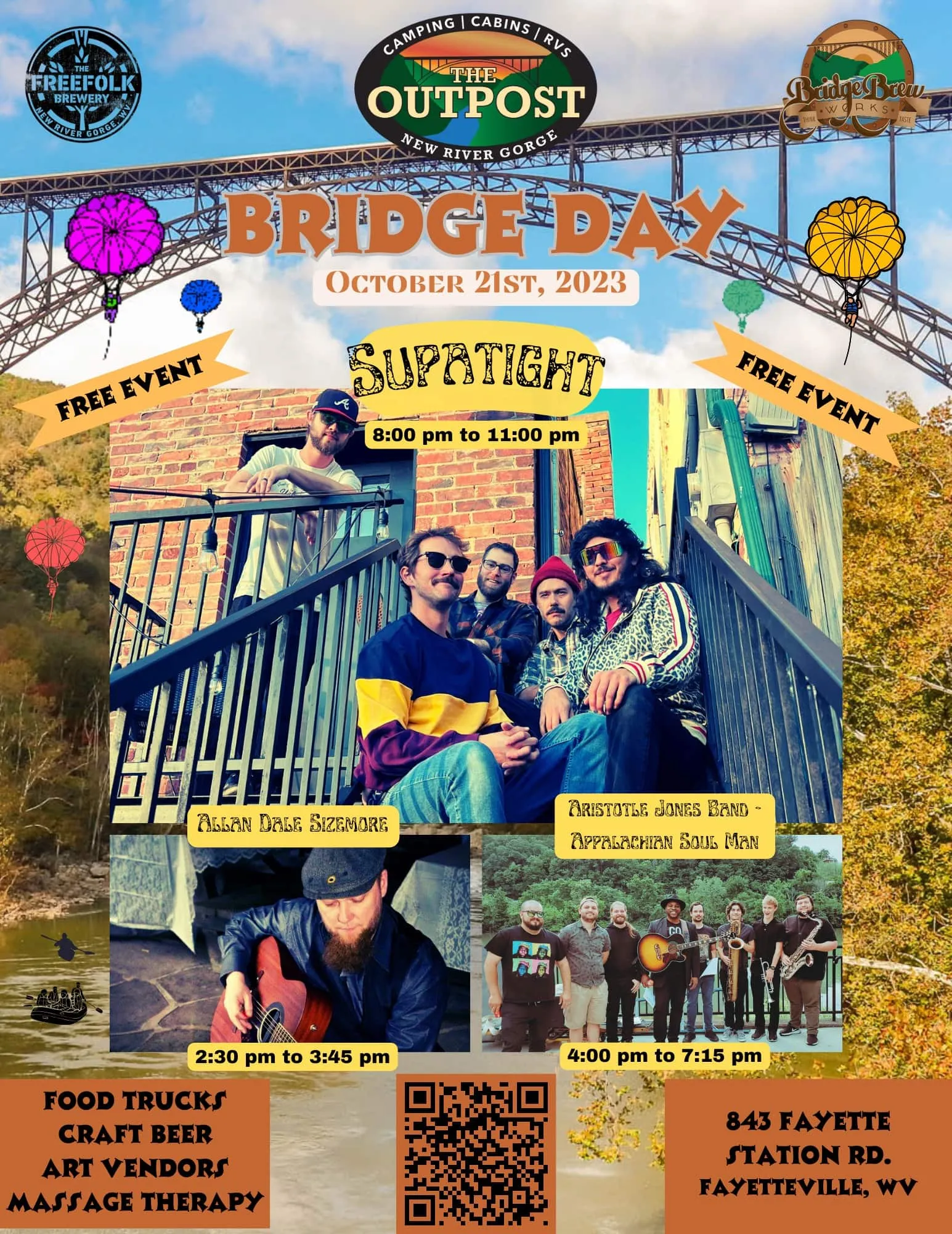 Event poster for Bridge Day After Party – Groove in the Gorge Music Series