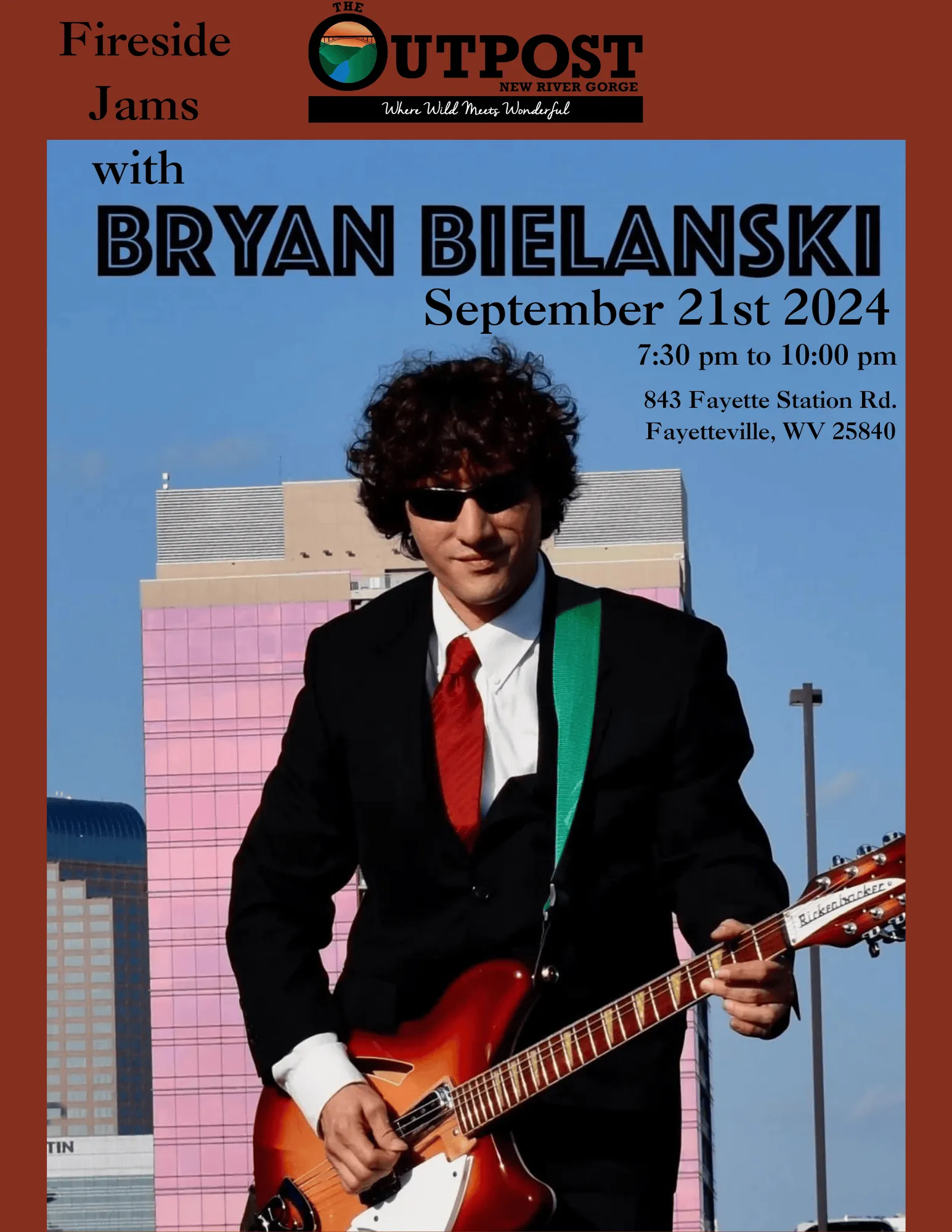 Event poster for Fireside Jam - Bryan Bielanski