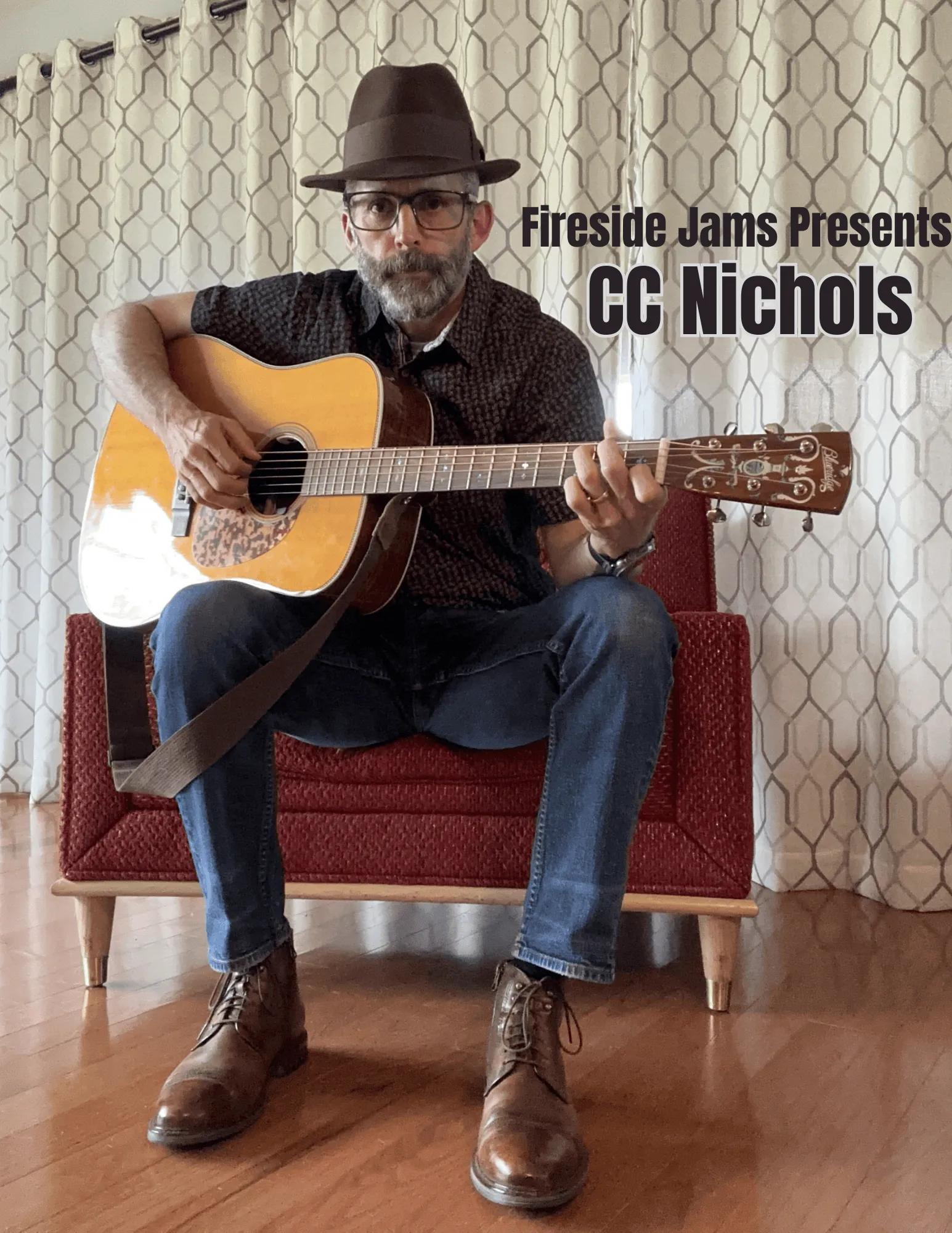 Event poster for Fireside Jam - CC Nichols