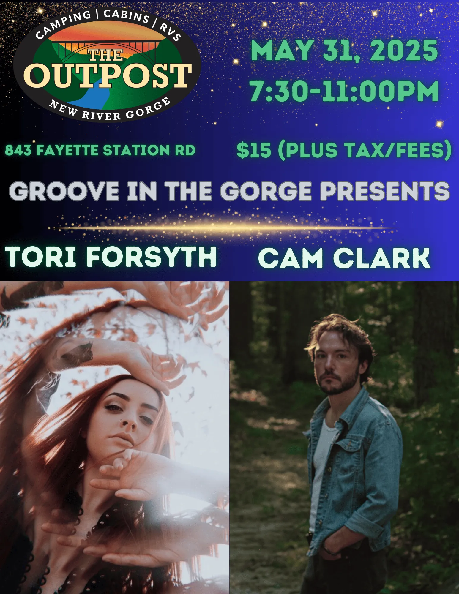 Event poster for Cam Clark & Tori Forsyth