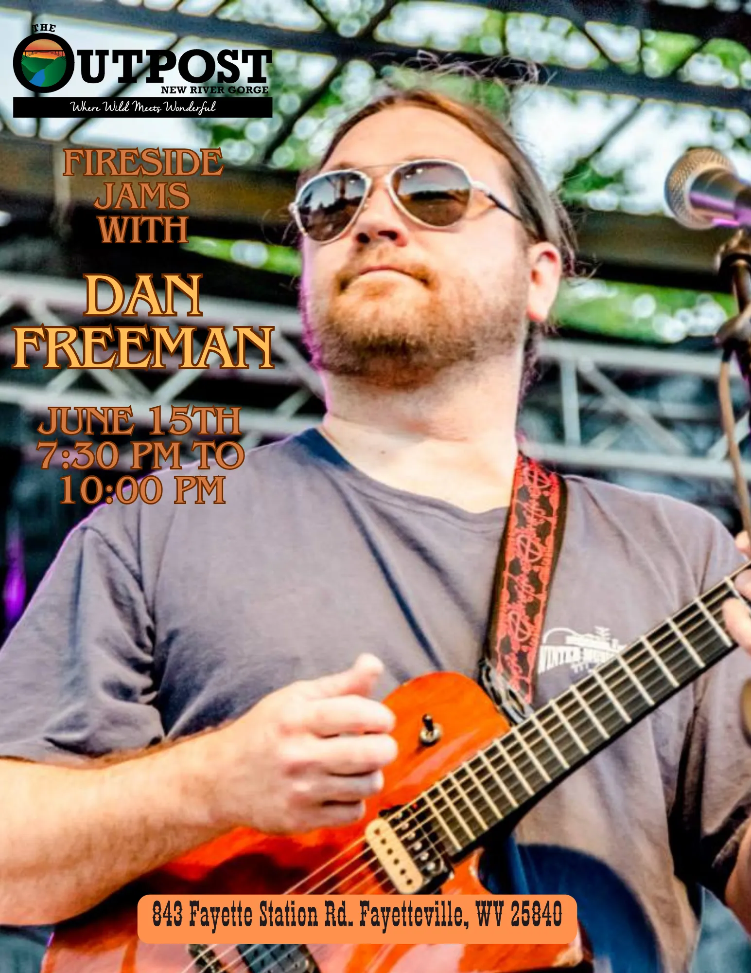 Event poster for Fireside Jam - Dan Freeman