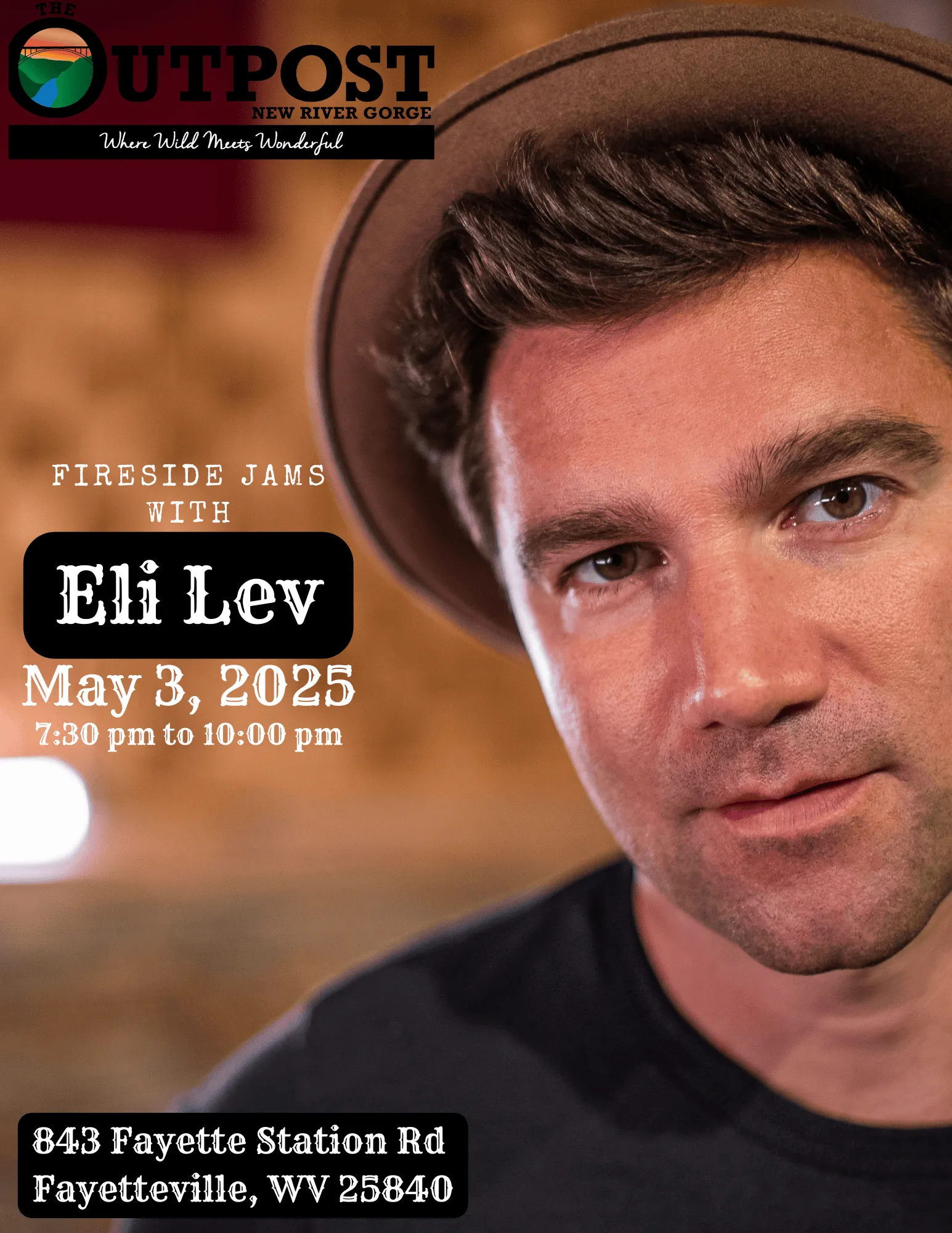 Event poster for Fireside Jam - Eli Lev