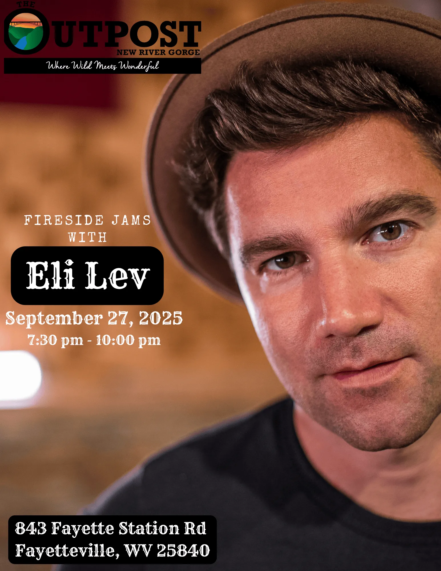 Event poster for Fireside Jam - Eli Lev