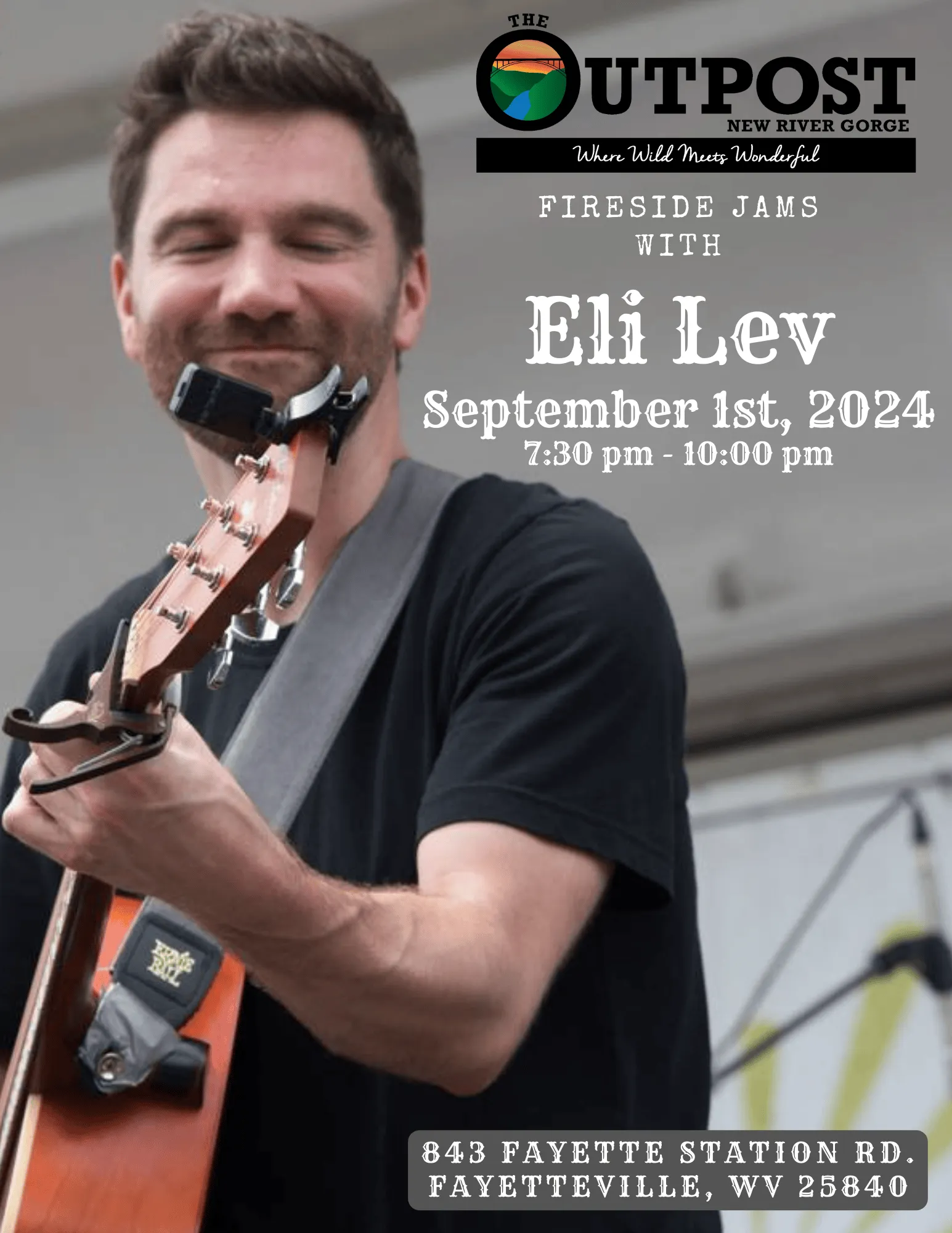 Event poster for Fireside Jam - Eli Lev