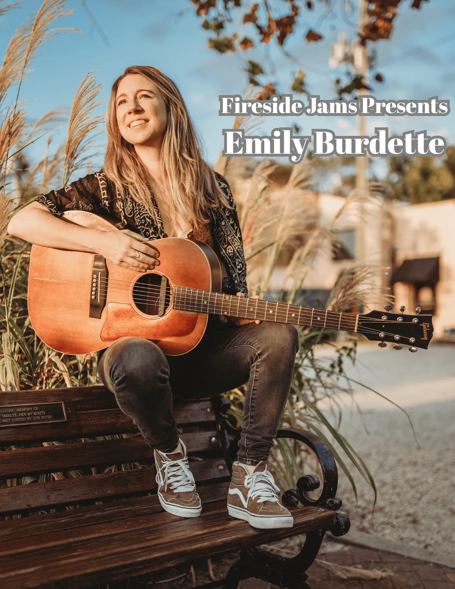 Event poster for Fireside Jam - Emily Burdette