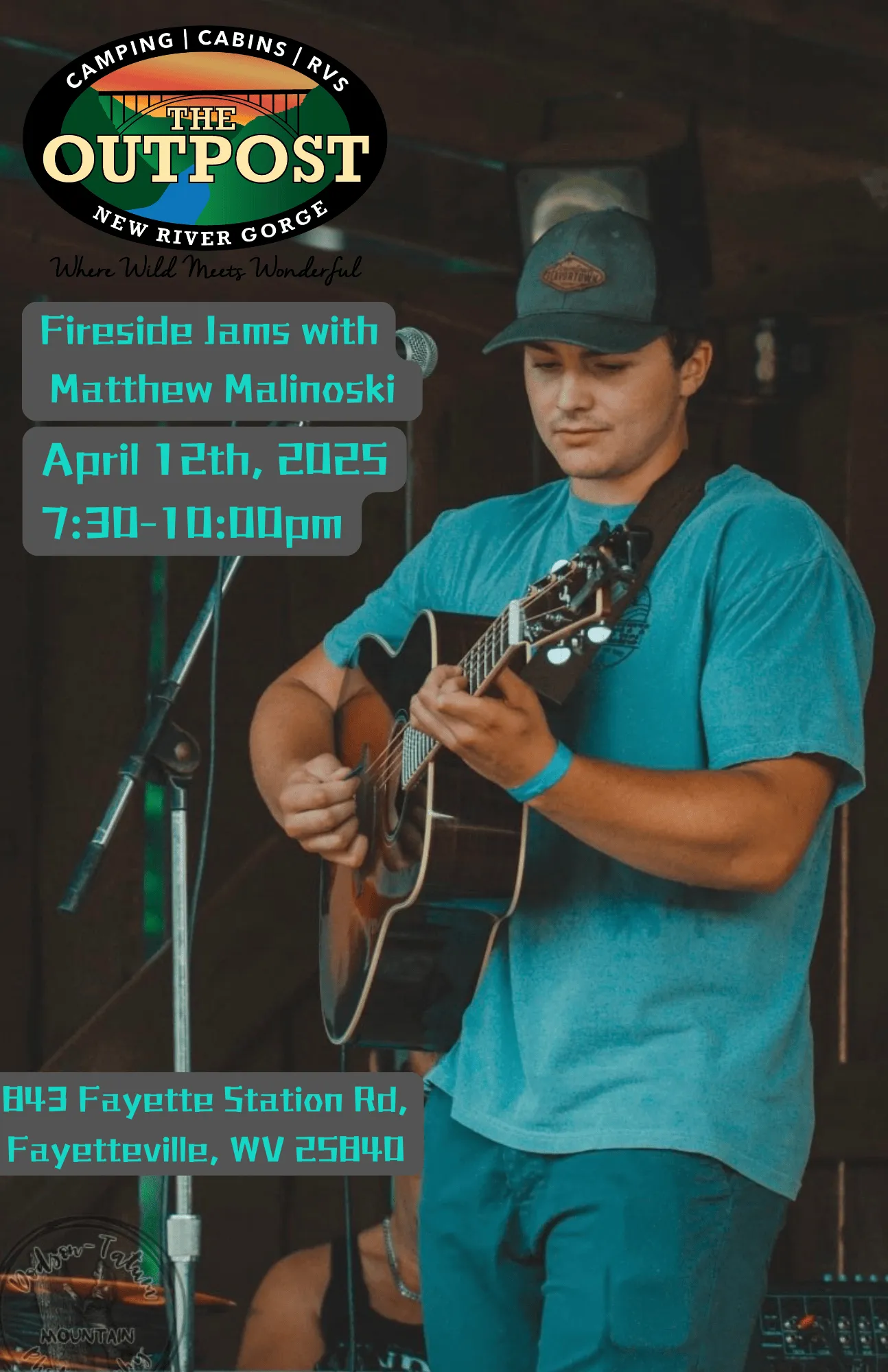 Event poster for Fireside Jam - Matthew Malinoski