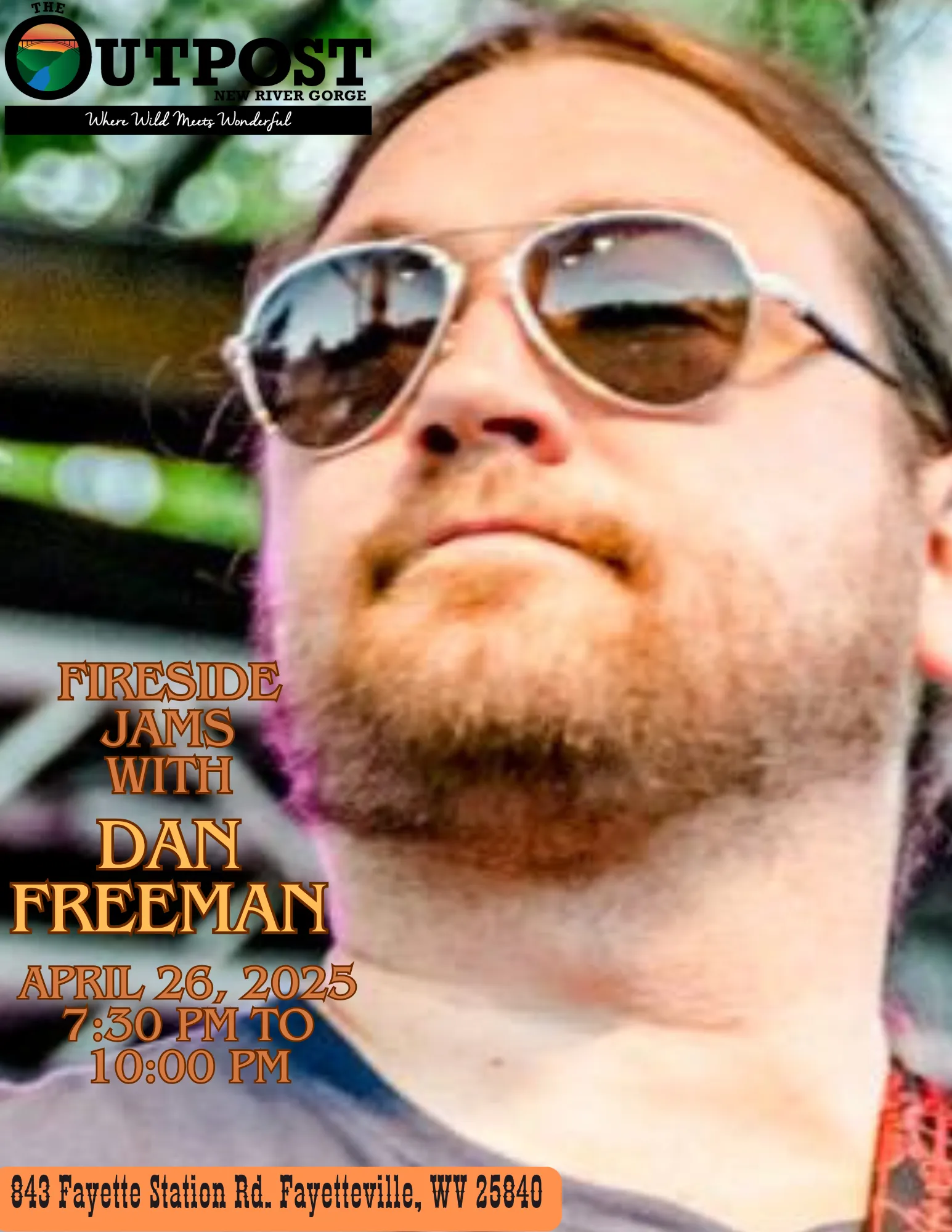 Event poster for Fireside Jam - Dan Freeman