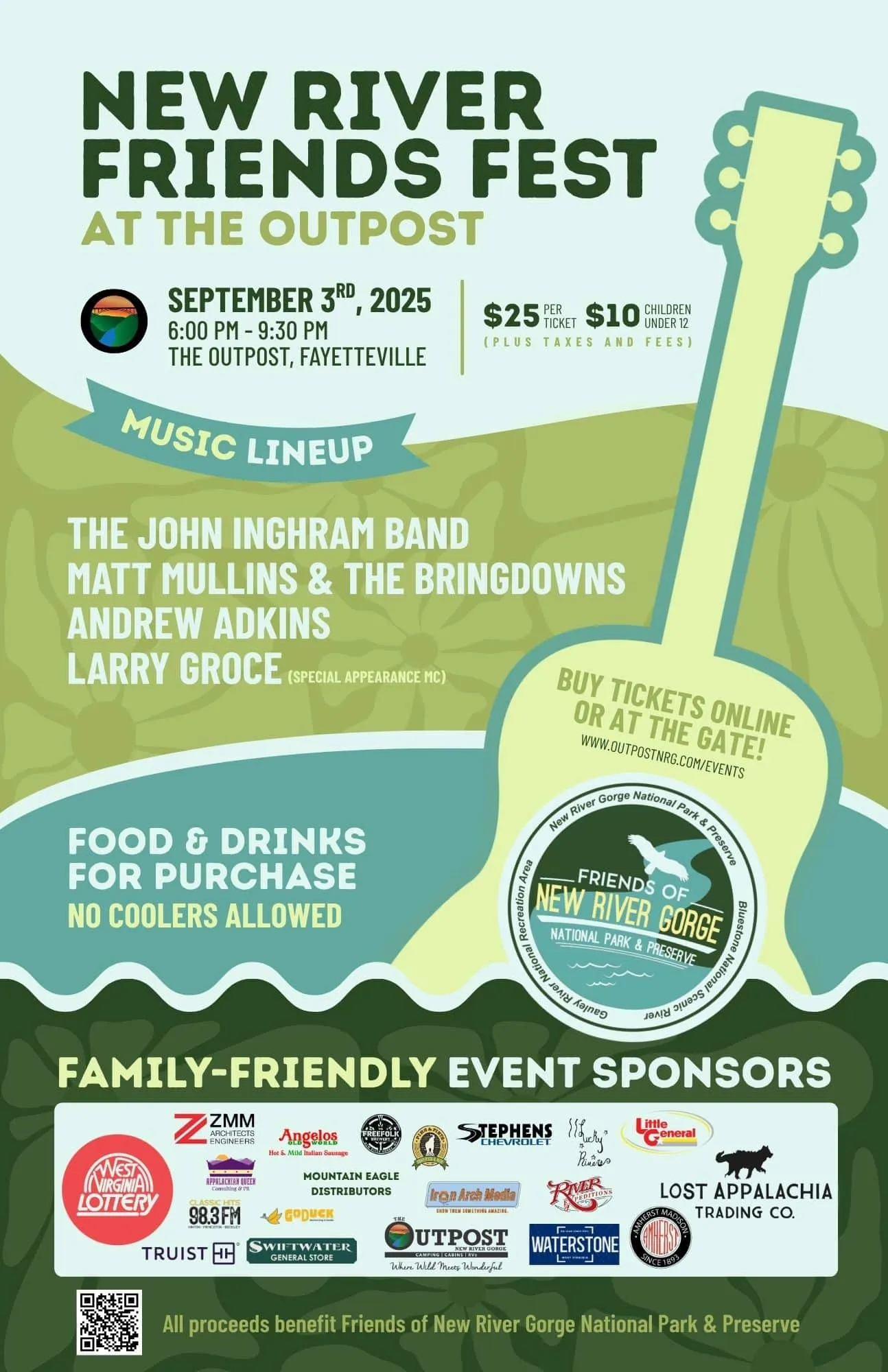 Event poster for New River Friends Fest - FUNDRAISER