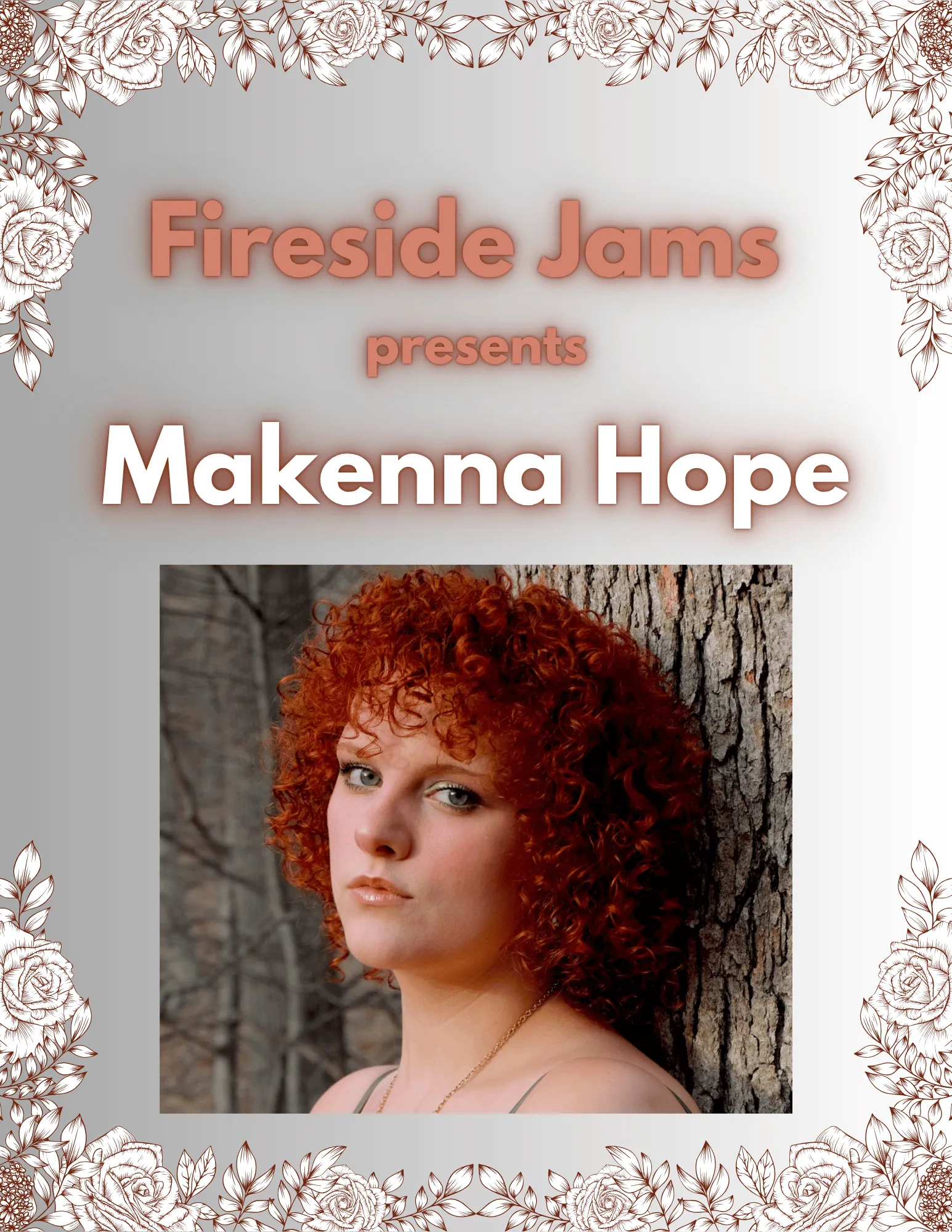 Event poster for Fireside Jam - Makenna Hope