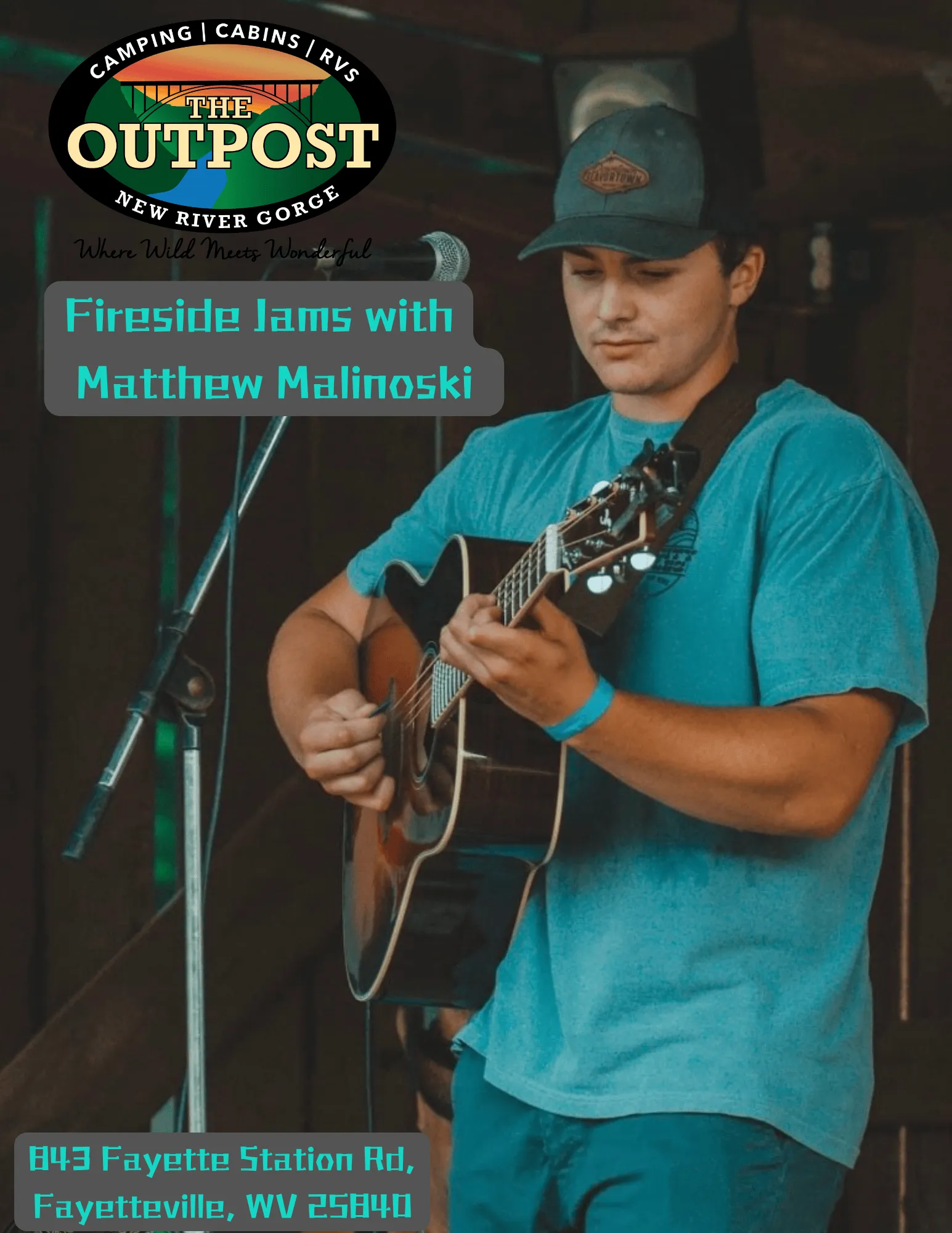 Event poster for Fireside Jam - Matthew Malinoski