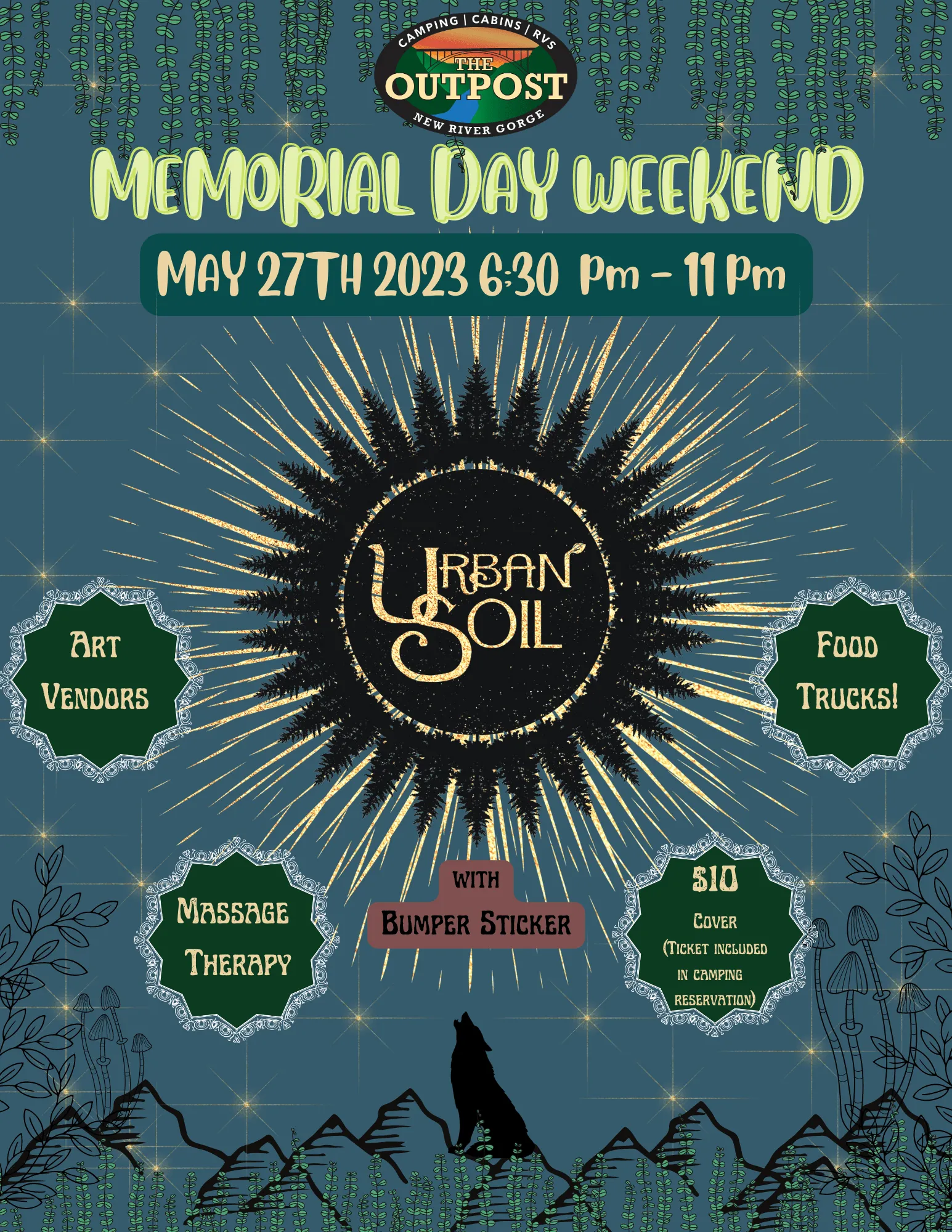 Event poster for 2023 - Memorial Day Weekend - Urban Soil