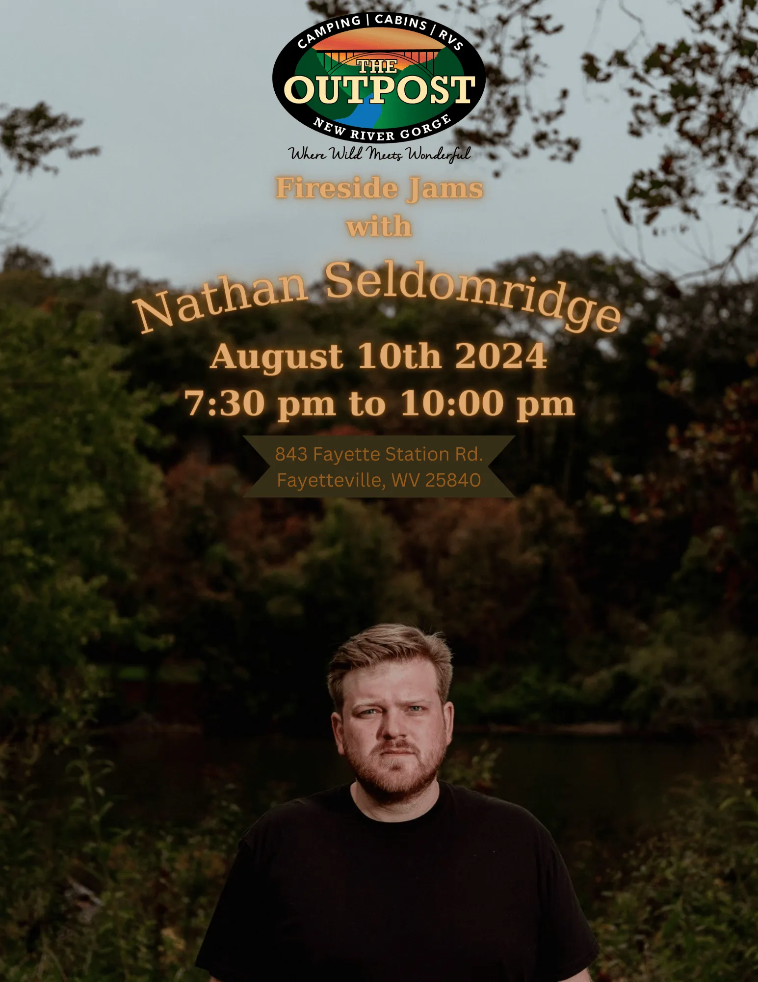 Event poster for Fireside Jam - Nathan Seldomridge