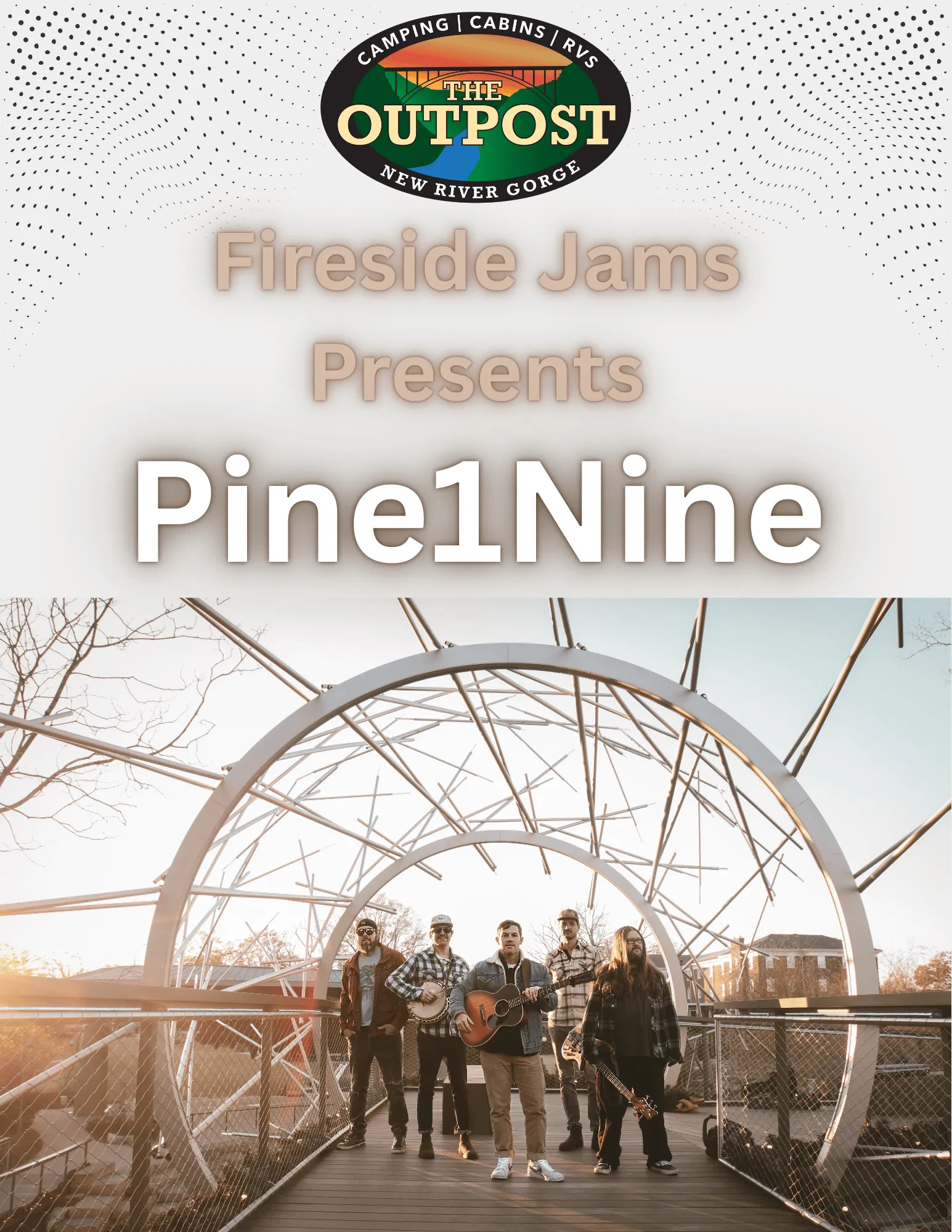 Event poster for Fireside Jam - Pine1Nine