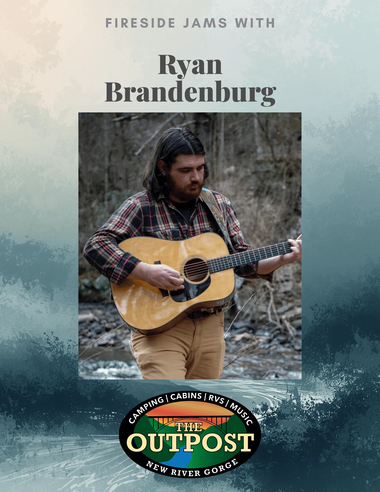Event poster for Fireside Jam - Ryan Brandenburg