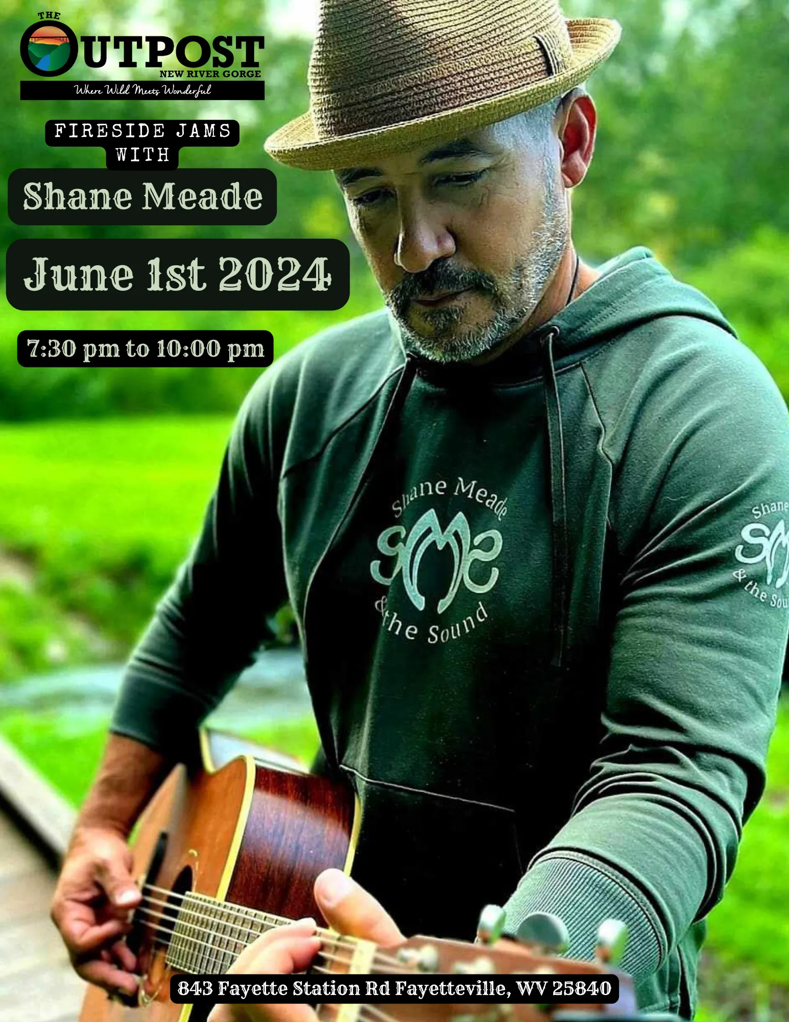 Event poster for Fireside Jam - Shane Meade