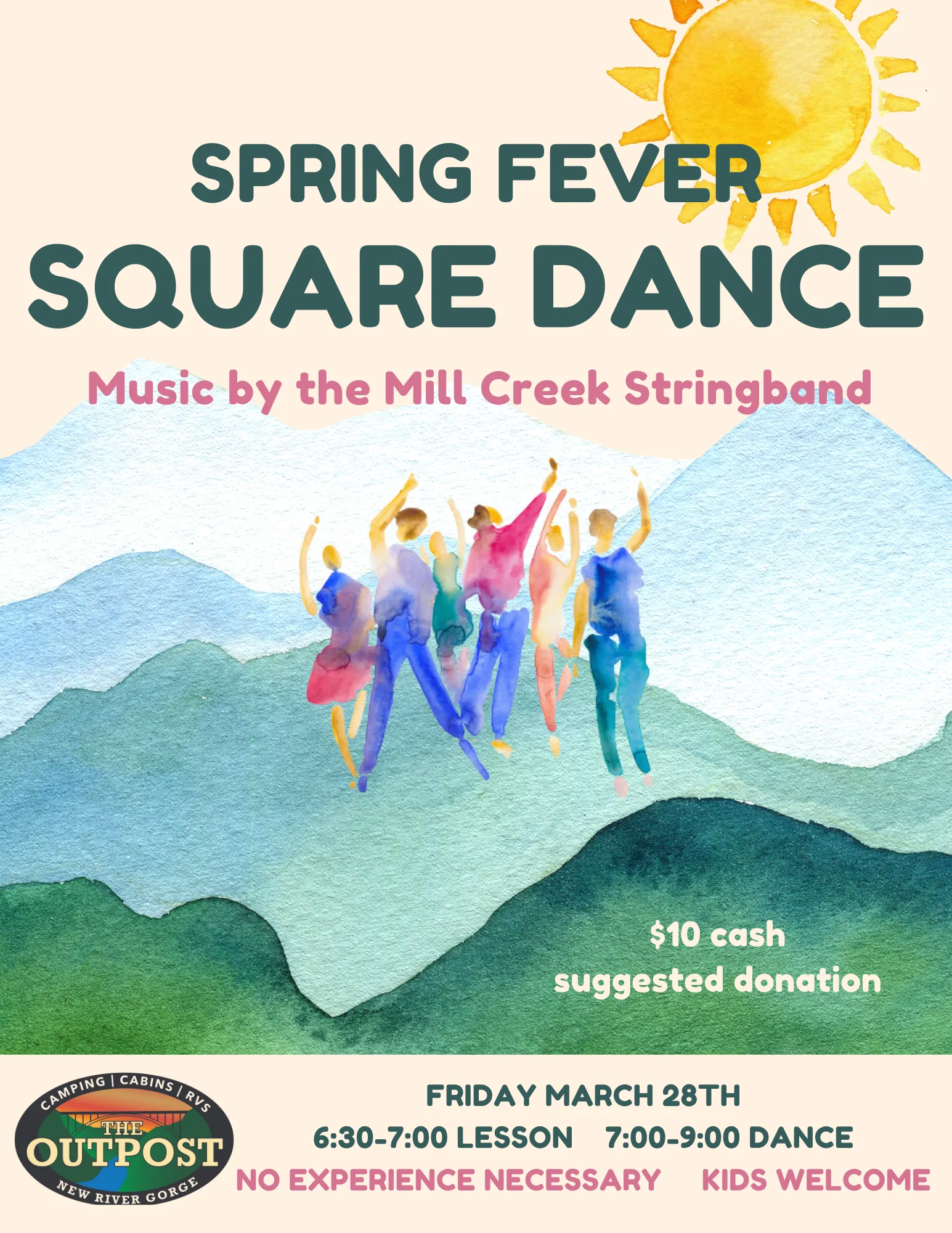 Event poster for Spring Fever Square Dance
