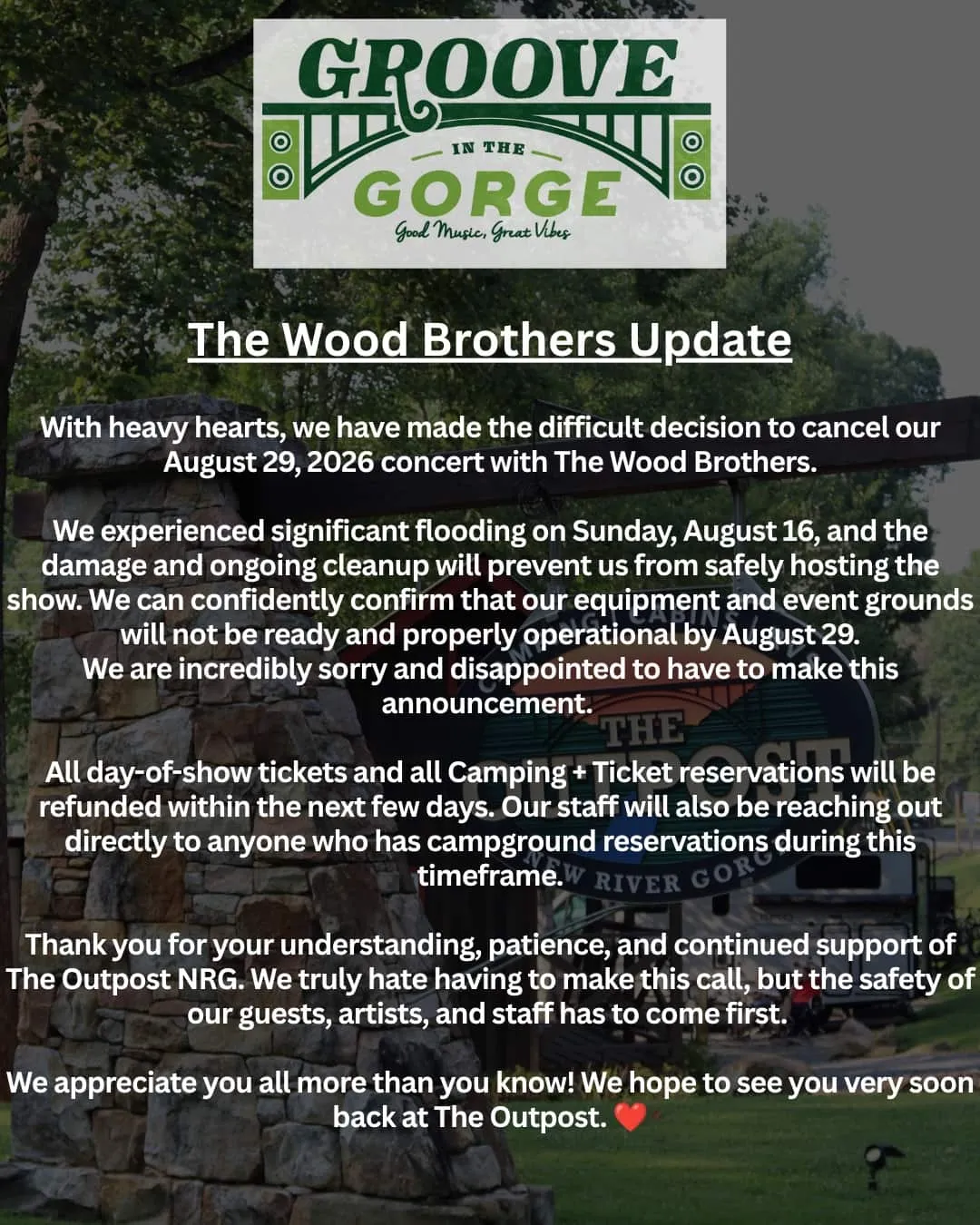 Event poster for The Wood Brothers
