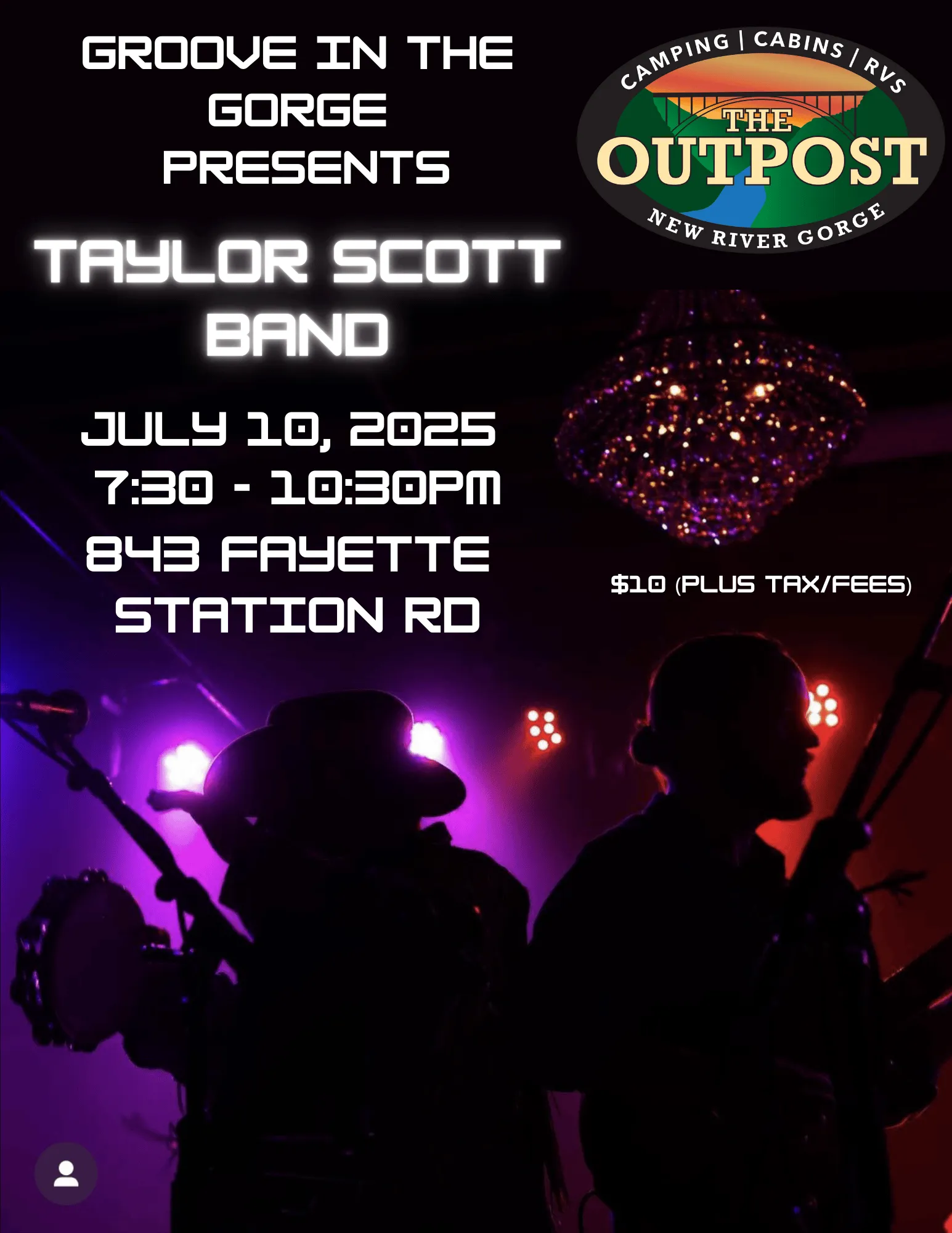 Event poster for Taylor Scott Band