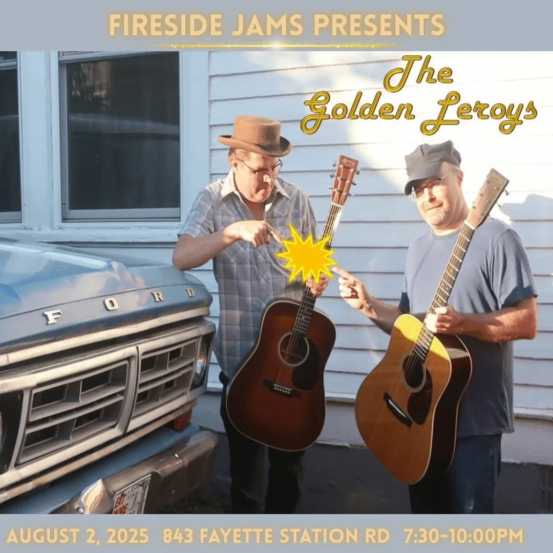 Event poster for Fireside Jam - The Golden Leroys