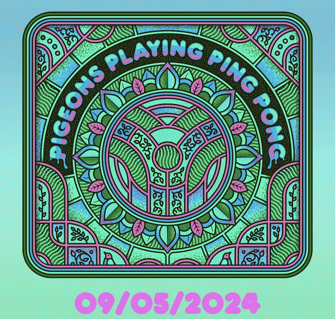 Event poster for Pigeons Playing Ping Pong