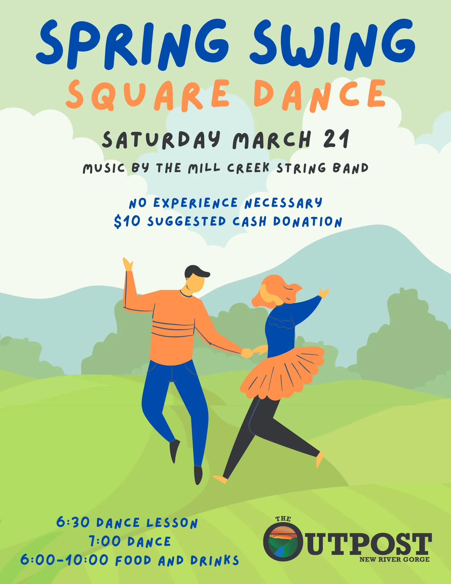 Event poster for The Spring Swing Square Dance