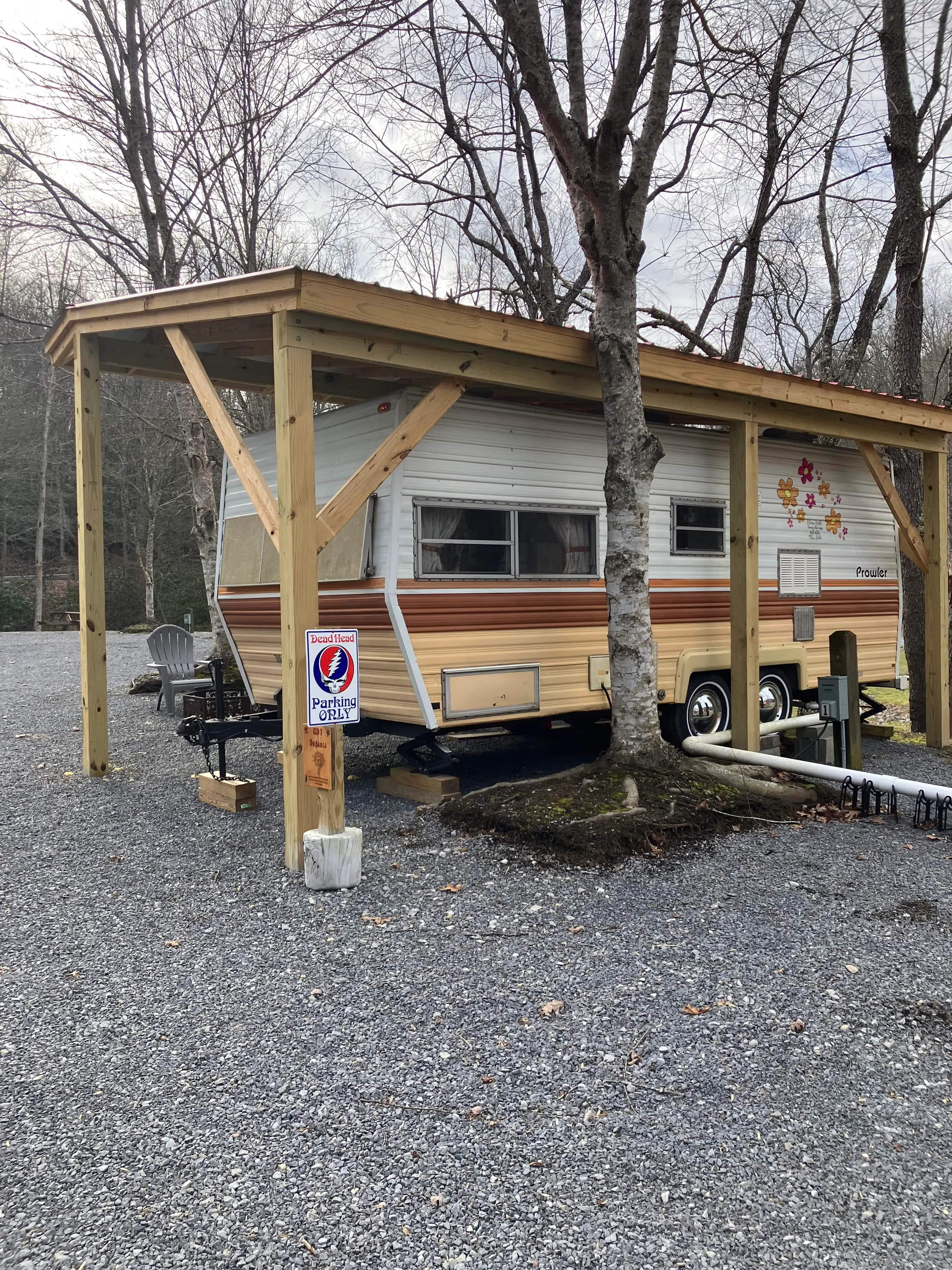 Begonia vintage camper view – Begonia Vintage Camper at The Outpost NRG