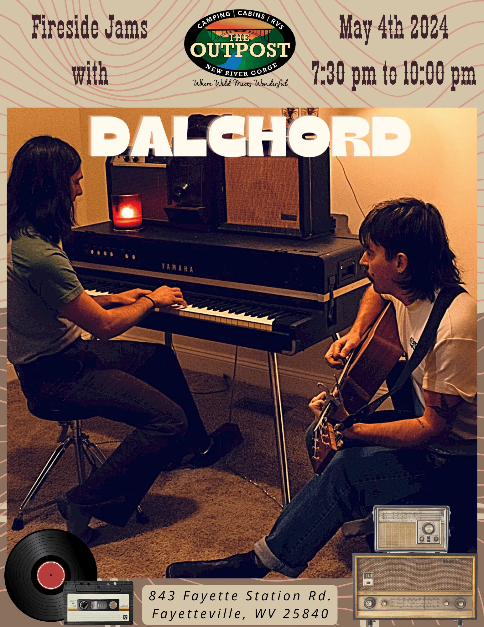 Event poster for Fireside Jam - Dalchord