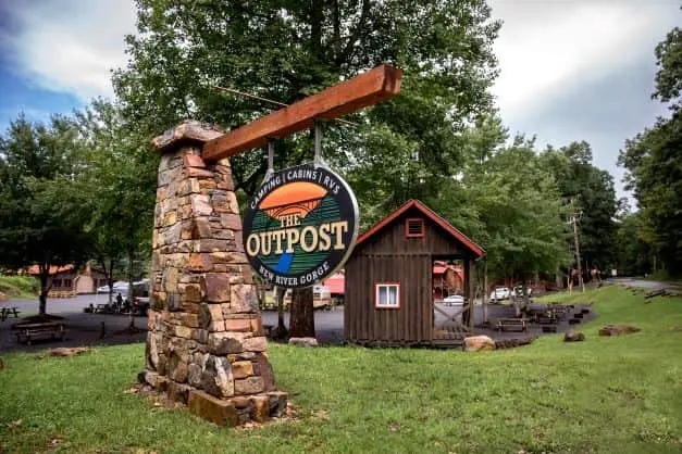 Partial hookup RV site with attached rustic family cabin – Partial Hookup RV with Rustic Family Cabin at The Outpost NRG