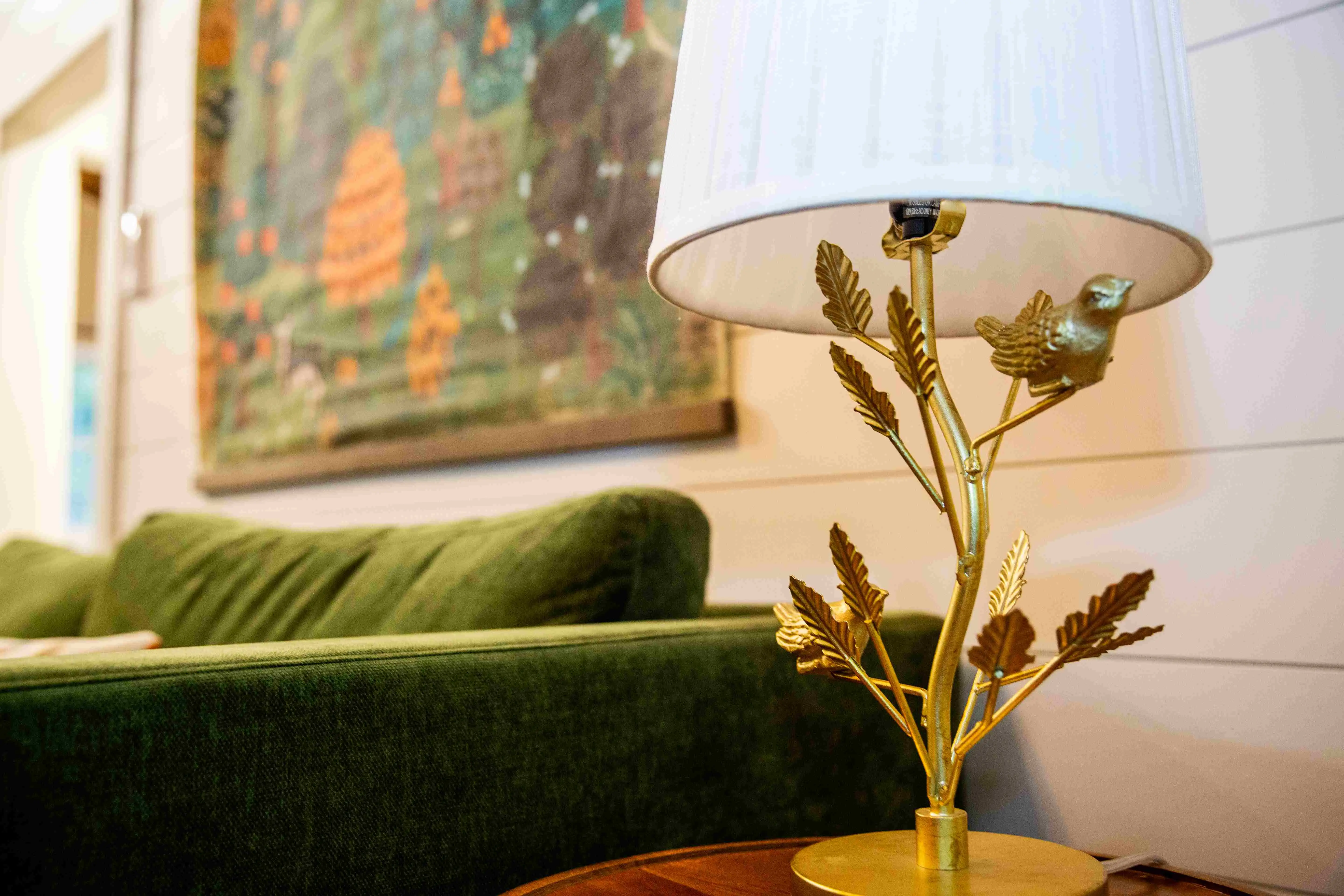 Songbird Living Room – A Fleetwood Mac Themed Creekside Cabin