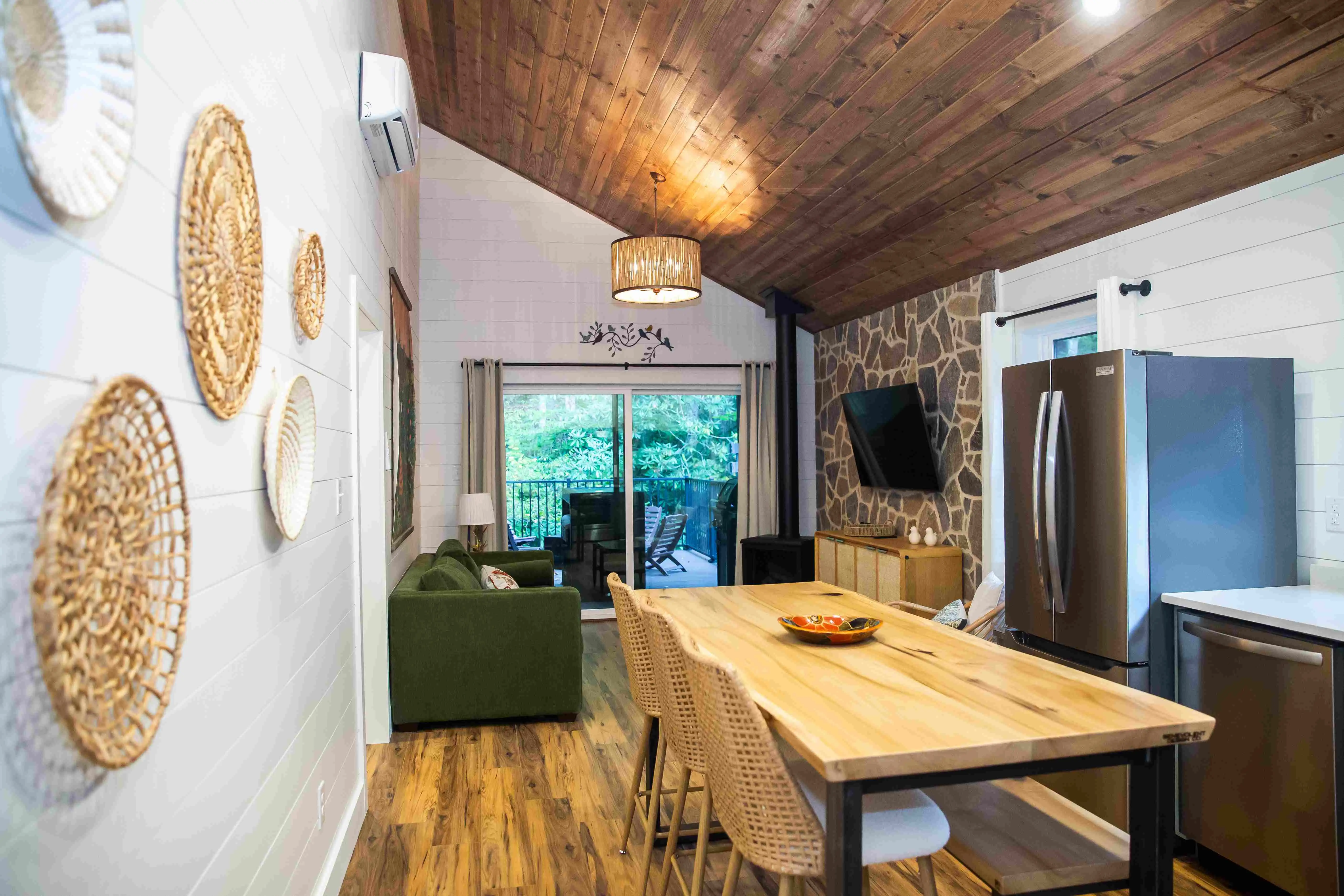 Songbird Living Room – A Fleetwood Mac Themed Creekside Cabin