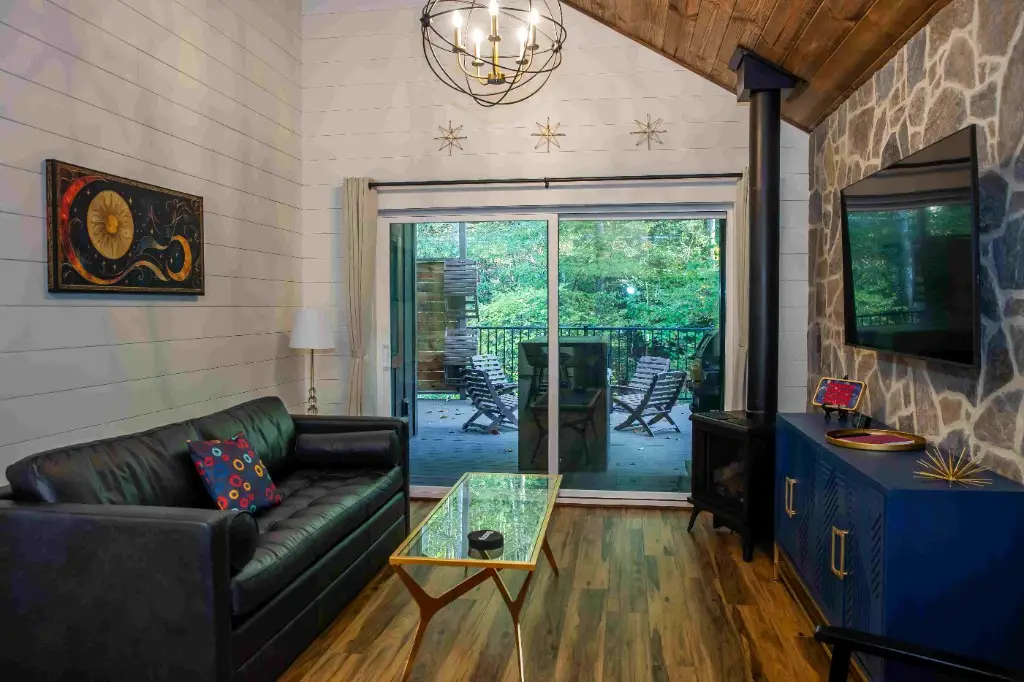 Halley’s Comet Living Room – A Phish Themed Creekside Cabin