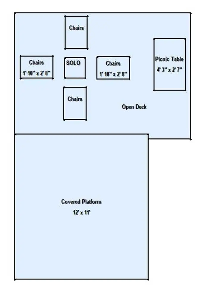 Open deck tent platform layout diagram – Tent Platforms at The Outpost NRG