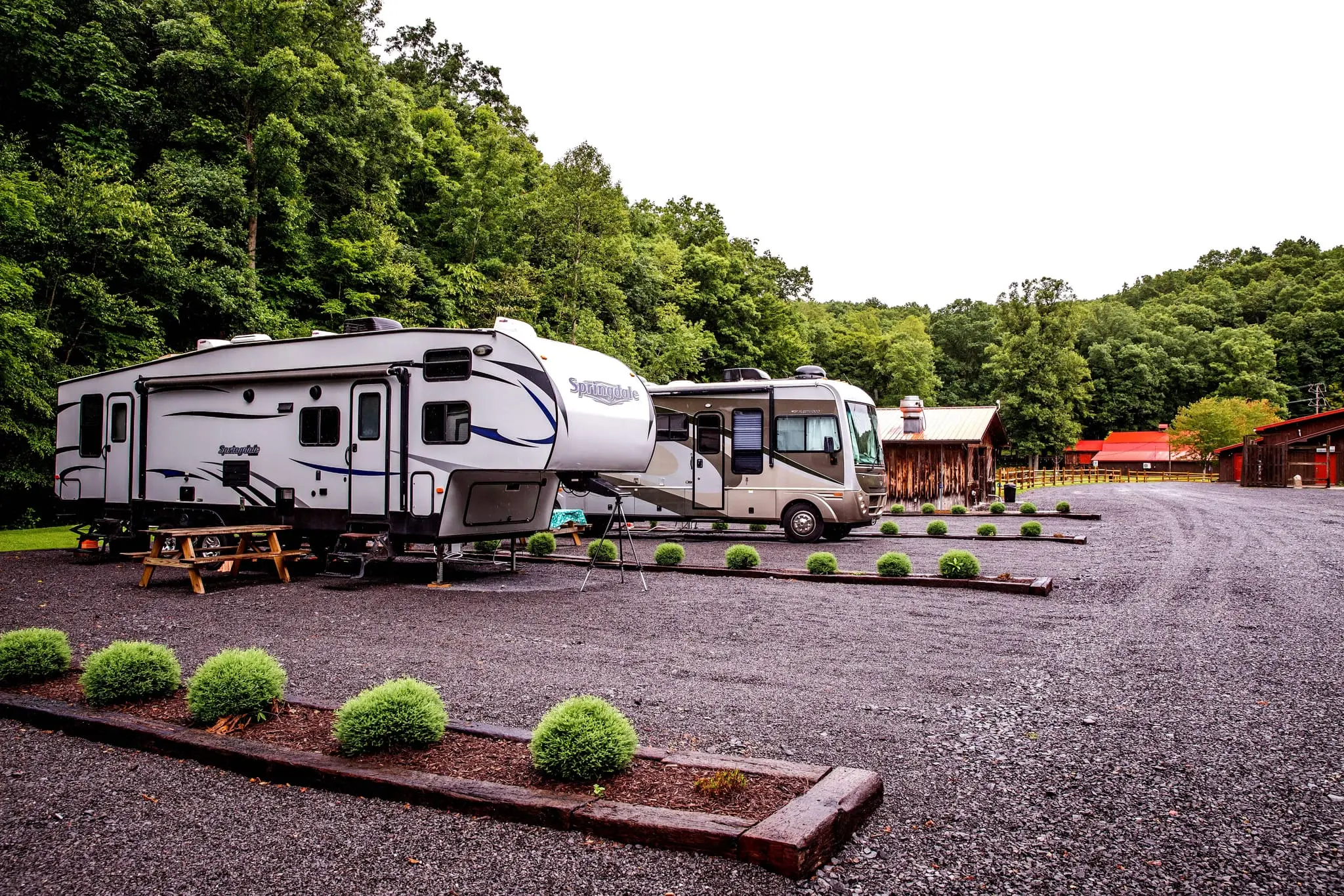Full hookup RV site with picnic table – Full Hookup RV Site at The Outpost NRG