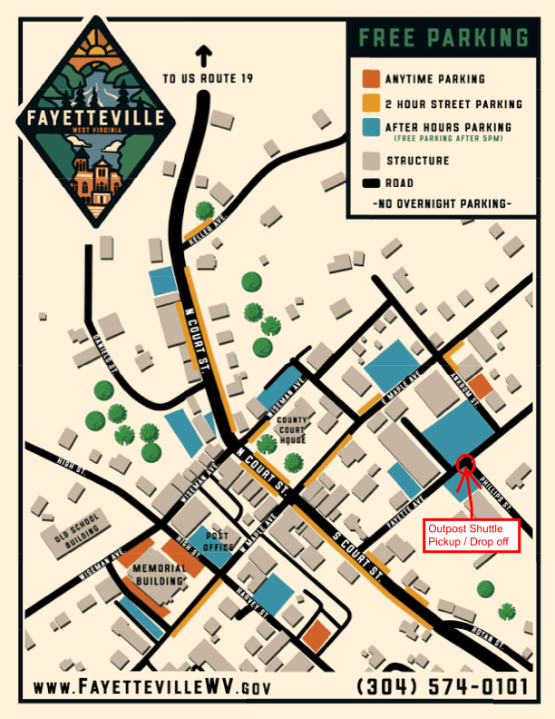 The Outpost - Shuttle Parking Map